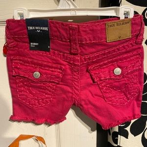 True Religion Bobby Short. Dark hot pink  NWT size 6 girls